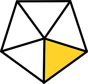 Yellow-Amber Pentagon Fraction 1:5
