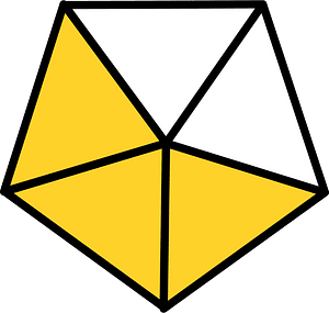 Yellow-Amber Pentagon Fraction 3:5