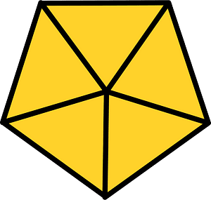 Yellow-Amber Pentagon Fraction 5:5