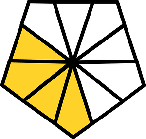 Yellow-Amber Pentagon Fraction 4:10