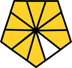 Yellow-Amber Pentagon Fraction 9:10
