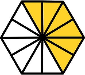 Yellow-Amber Hexagon Fraction 6:12
