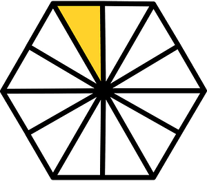 Yellow-Amber Hexagon Fraction 1:12