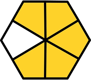 Yellow-Amber Hexagon Fraction 5:6