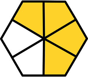 Yellow-Amber Hexagon Fraction 4:6