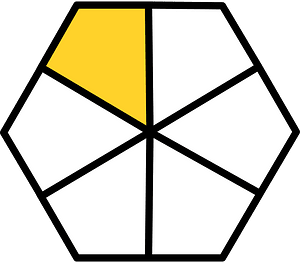 Yellow-Amber Hexagon Fraction 1:6