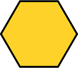 Yellow-Amber Hexagon Fraction 1:1