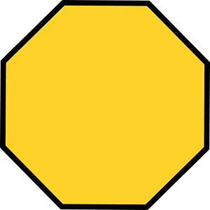 Yellow-Amber Octagon Fraction 1:1