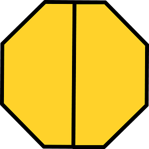 Yellow-Amber Octagon Fraction 2:2