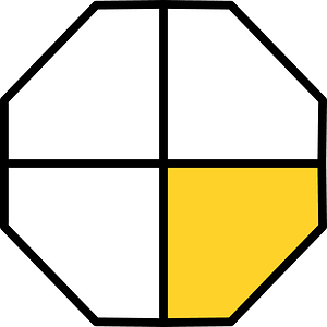 Yellow-Amber Octagon Fraction 1:4