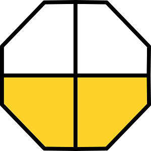 Yellow-Amber Octagon Fraction 2:4