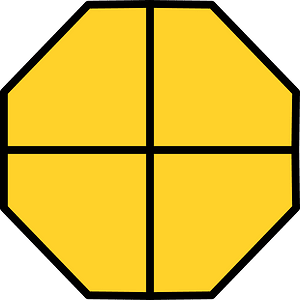 Yellow-Amber Octagon Fraction 4:4