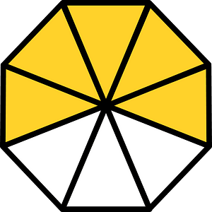 Yellow-Amber Regular Octagon Fraction 5:8