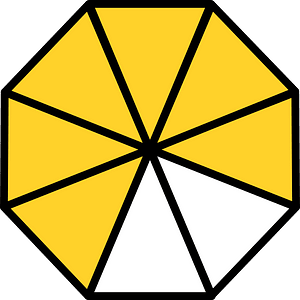 Yellow-Amber Regular Octagon Fraction 6:8