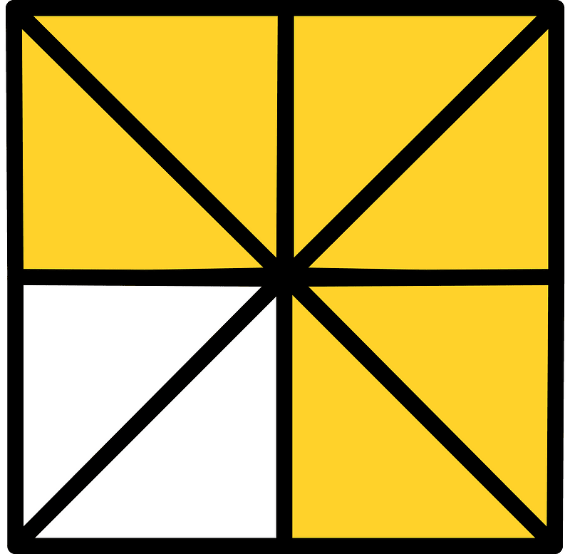 Yellow-Amber Square Fraction 6:8