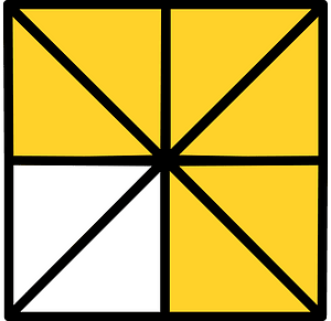 Yellow-Amber Square Fraction 6:8