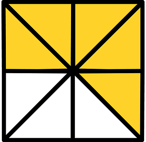Yellow-Amber Square Fraction 5:8