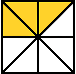 Yellow-Amber Square Fraction 3:8