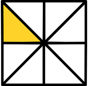 Yellow-Amber Square Fraction 1:8