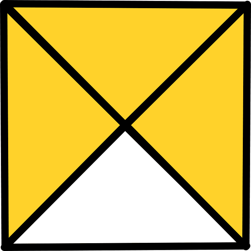 Yellow-Amber Square Fraction 3:4