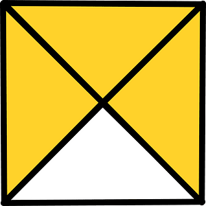 Yellow-Amber Square Fraction 3:4
