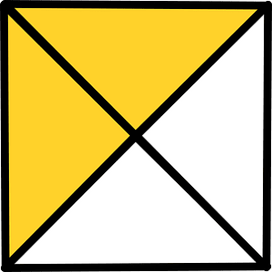 Yellow-Amber Square Fraction 2:4