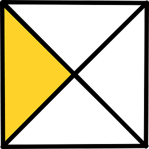Yellow-Amber Square Fraction 1:4