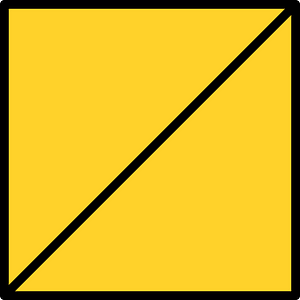 Yellow-Amber Square Fraction 2:2