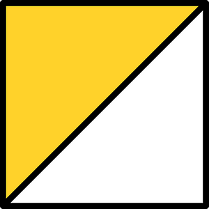 Yellow-Amber Square Fraction 1:2