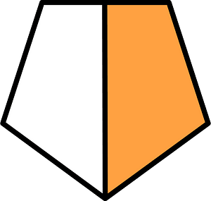 Orange Pentagon Fraction 1:2