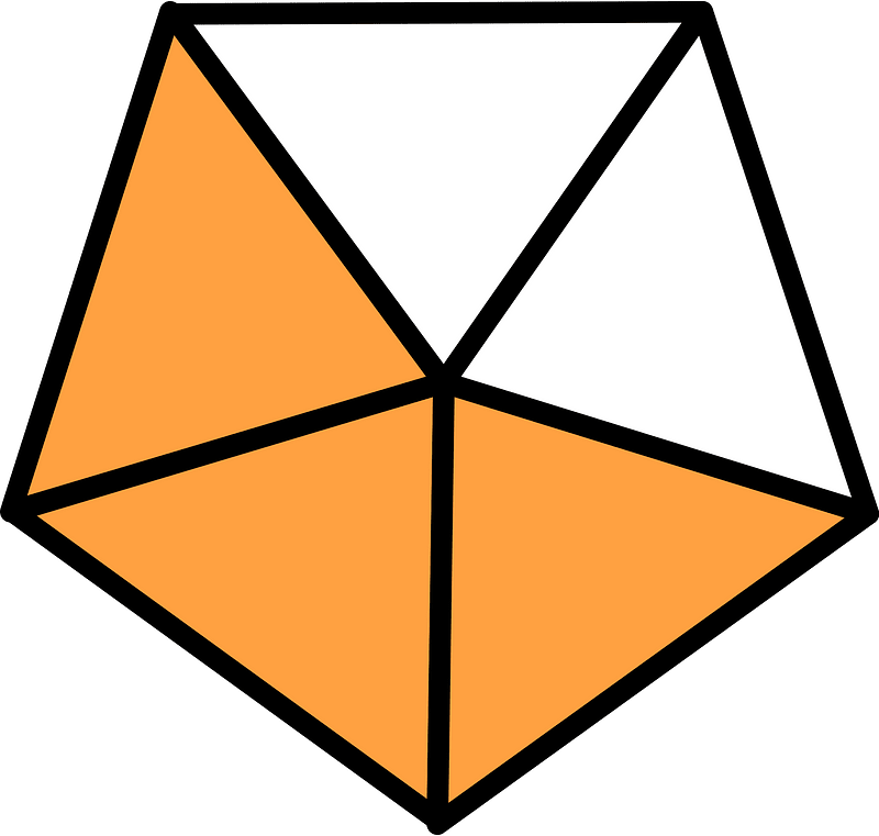 Orange Pentagon Fraction 3:5