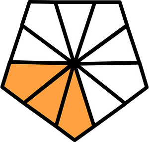 Orange Pentagon Fraction 3:10
