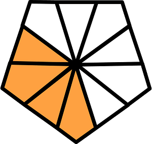 Orange Pentagon Fraction 4:10