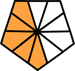 Orange Pentagon Fraction 5:10