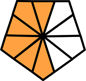Orange Pentagon Fraction 6:10