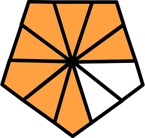 Orange Pentagon Fraction 8:10