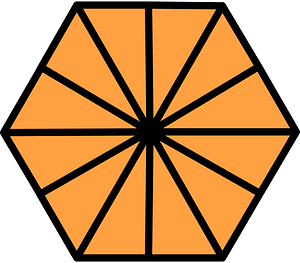 Orange Hexagon Fraction 12:12