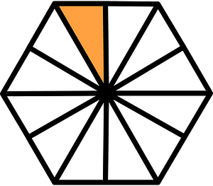 Orange Hexagon Fraction 1:12
