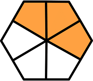 Orange Hexagon Fraction 3:6