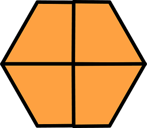 Orange Hexagon Fraction 4:4