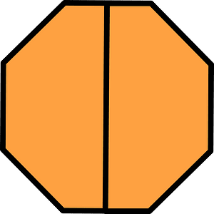 Orange Octagon Fraction 2:2