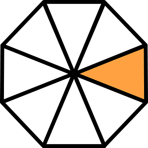 Orange Regular Octagon Fraction 1:8