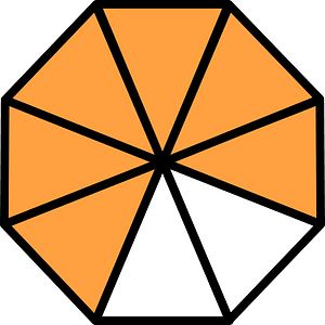Orange Regular Octagon Fraction 6:8