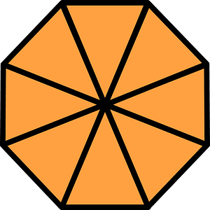 Orange Regular Octagon Fraction 8:8