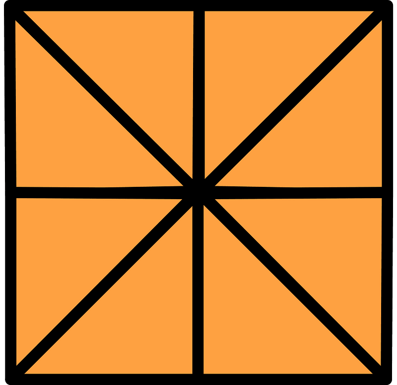 Orange Square Fraction 8:8