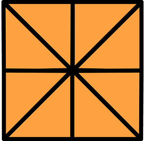 Orange Square Fraction 8:8