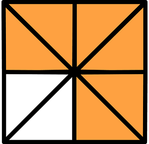 Orange Square Fraction 6:8