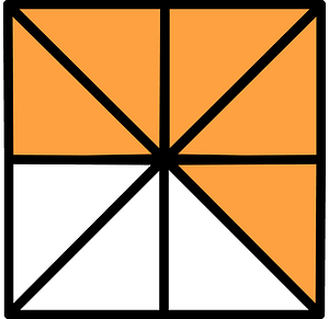 Orange Square Fraction 5:8