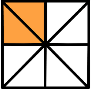 Orange Square Fraction 2:8