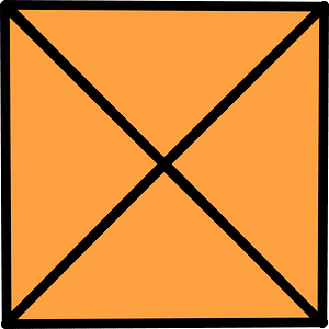 Orange Square Fraction 4:4